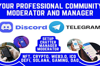 be your crypto telegram community manager and admin or moderator