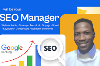 be your SEO manager, website audit, onpage, technical, google indexing
