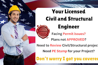 do pe stamp or review stamp as licensed civil and structural engineer in USA
