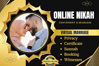lead your online marriage as an official islamic nikah imam, walli, witnesses