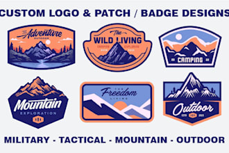 custom design military vintage retro badge hat patch sticker hipster logo