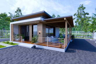 do cabin house, tiny real estate, site plan, kiosk design,house elevation render