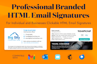 design clickable HTML graphical email signature