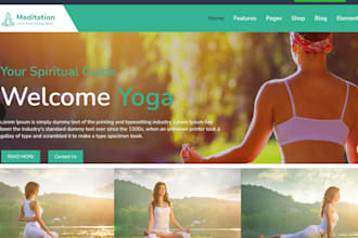 design meditation website yoga website pilates health wellness website