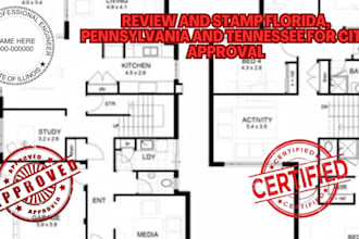 do all USA pe  stamp and review for city permit approval and wyoming stamp