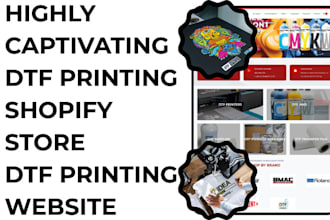 design dtf printing website dtf printing shopify store print on demand website