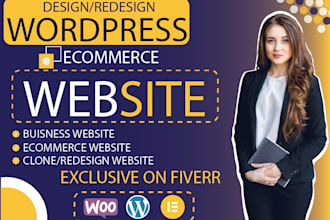 design, redesign, wordpress and ecommerce sites with elementor or woocommerce