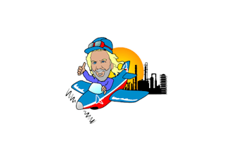 make high resolution project pilot cartoon logo