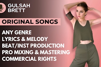 write, record, produce, mix and master an original song for you