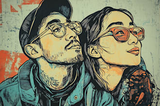 create a unique linocut portrait for you