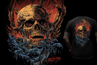 create tshirt designs, horror, or dark art illustrations