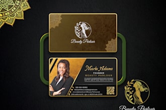 create a luxury business card, print ready and digital with qr code