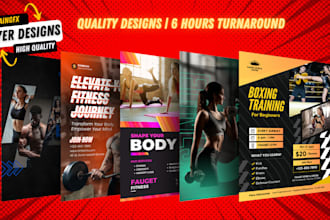 design gym and fitness flyer design within 4 hours