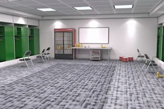 do 3d locker room, 3d fitting room, 3d dressing room design and 3d renovation