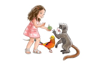 design little girl character logo