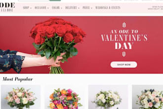 design selling flower shopify store, florist website floral and flower shop