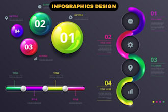 design infographics, flowcharts, diagrams, and pie charts