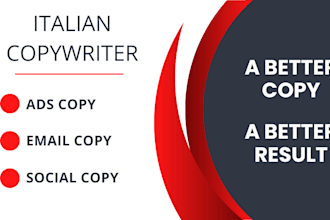 be your italian copywriter for sales copy, ads copy, email copy, social copy