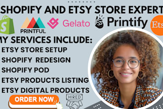 setup shopify print on demand store etsy digital products shopify printify pod
