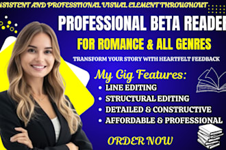 expertly alpha and beta read your romance, fantasy, fiction and nonfiction books