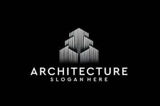 draw architecture and interior logo design