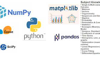 tutor maths, statistics and python numpy, scipy, matplotlib