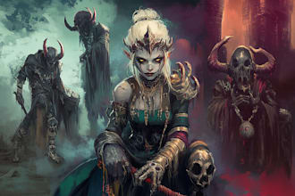draw fantasy or horror character illustration