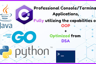 create a python, java, c sharp or golang console program using oop, dsa,etc