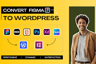 convert figma to wordpress website, wix to wordpress elementor design