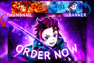 create best anime thumbnail or best youtube anime banner
