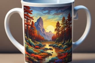 create custom coffee mug design or coffee cup tumbler design