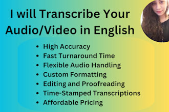 transcribe audio, youtube, video, interviews podcast or zoom