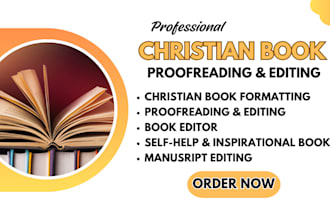 christian book editor proofread format daily devotional, prayer journal, memoir
