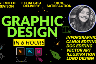 do graphic design adobe photoshop, illustrator, indesign, image editing, logo