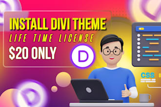professionally install the divi theme with a genuine license on your wp website