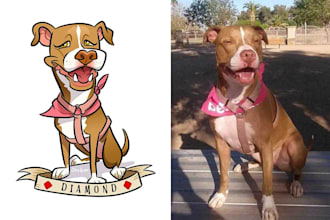 draw a caricature of your dog cat or other pet