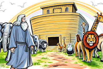 create themed bible story illustrations for children books