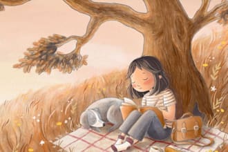 draw children story book illustration, children story book illustration