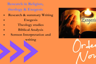 assist in religion, theology, biblical analysis, exegesis and sermons