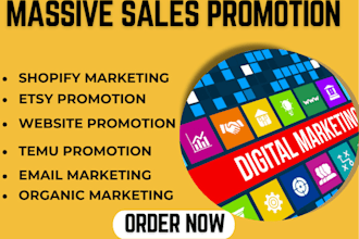 boost etsy traffic and sales, organic etsy shop promotion and shopify promotion
