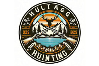 design outdoor camping fishing hunting custom logo