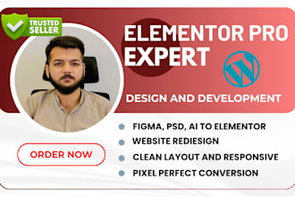 design wordpress website with elementor pro