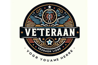 design vintage skull military veteran logo