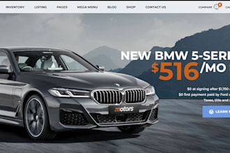 design car rental or car dealership wordpress website