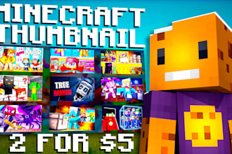 design minecraft thumbnail in 8h