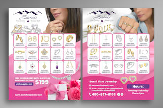 do jewelry store valentines day flyer postcard  print design