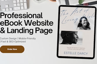 create professional ebook website, landing page for authors