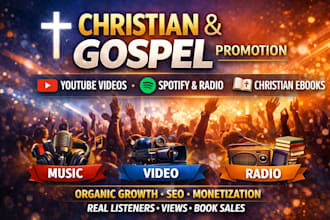 do christian gospel music, video marketing, christian ebook promotion