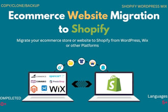 migrate wix wordpress bigcommerce magento squarespace store to shopify store