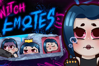 draw cute, chibi custom twitch emotes for your stream